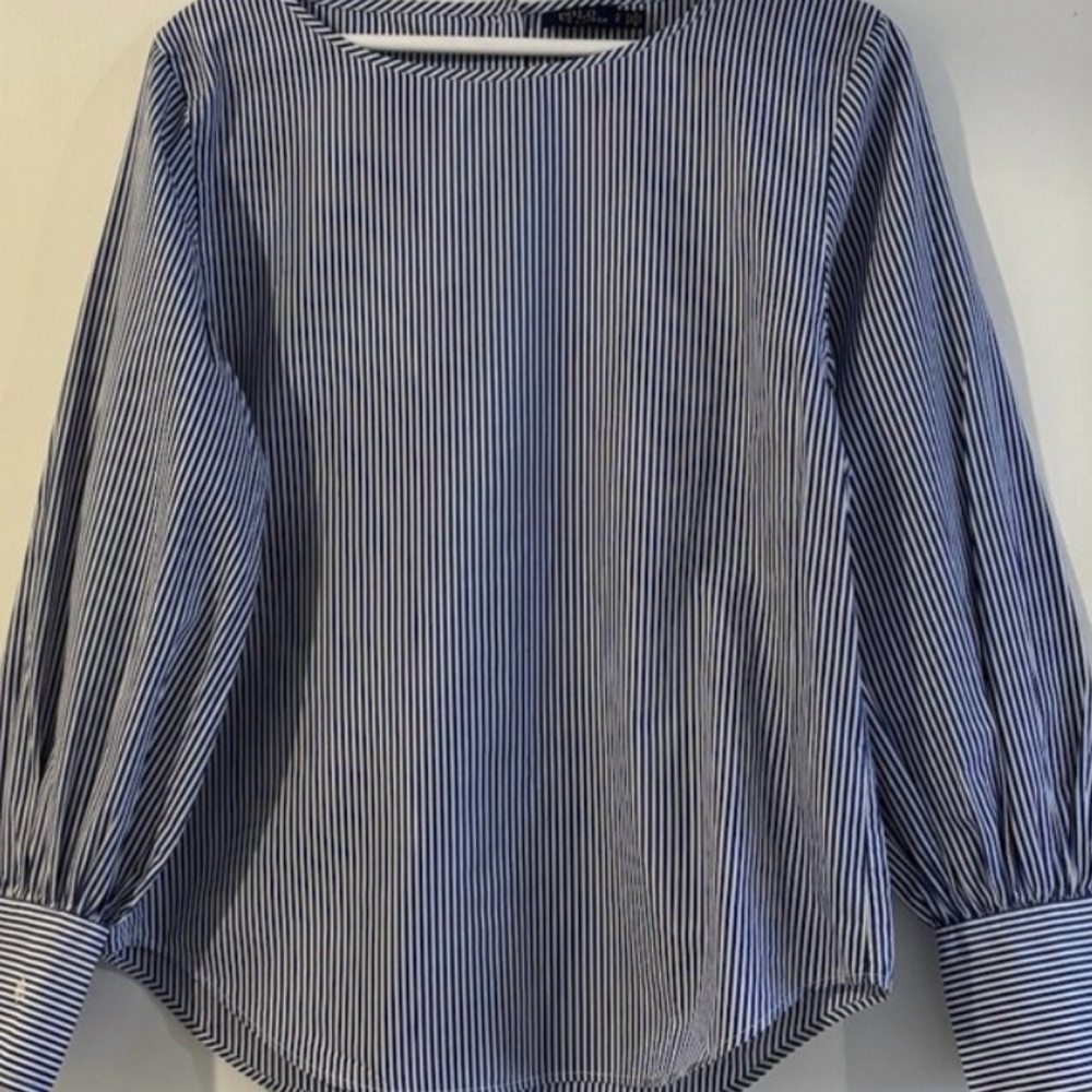 Polo by Ralph Lauren Blue and White Striped Blouse